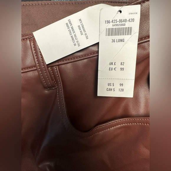 Vegan Leather 90’s Straight Pant - Picture 5 of 5